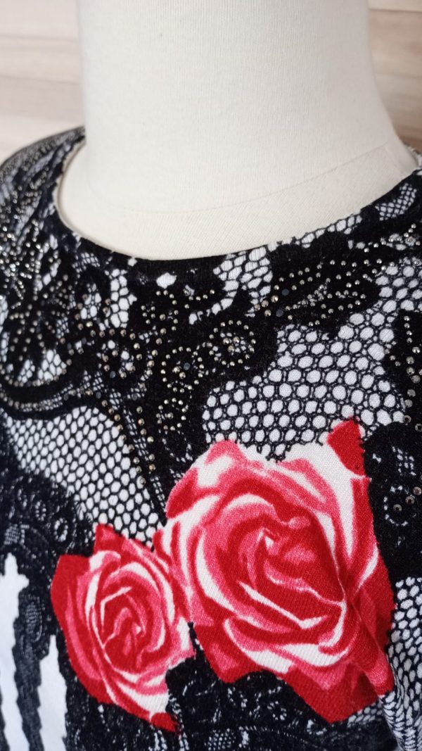 T-shirt "burlesque" impression corset et roses – Image 6